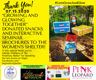 snacks, donating to women’s shelter, community service, giving back to the community