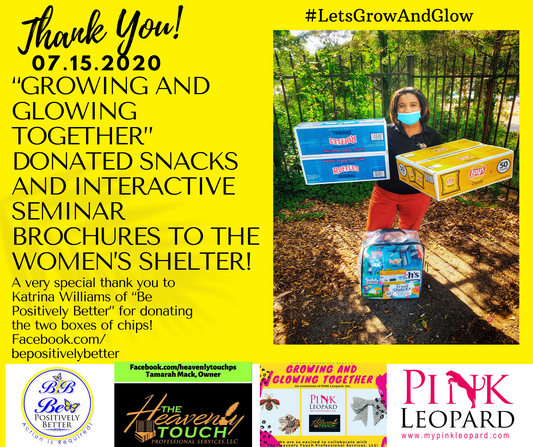 snacks, donating to women’s shelter, community service, giving back to the community