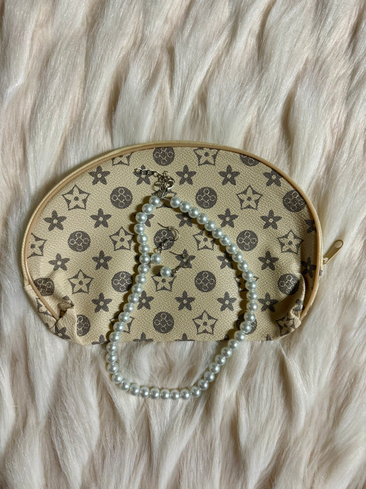Pearl Necklace Set with Makeup Pouch #2
