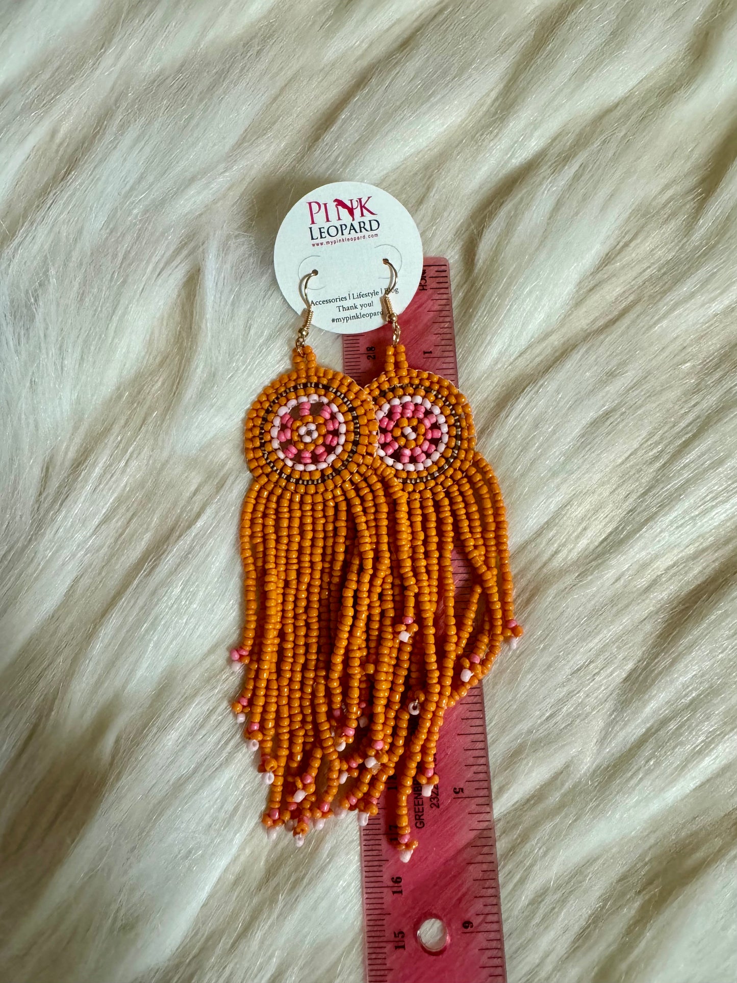 Orange Boho Style Earrings