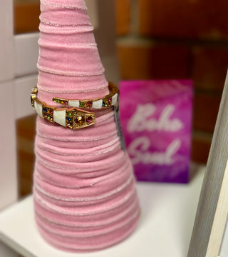 Luxury bracelet, pink leopard, wrap bracelet