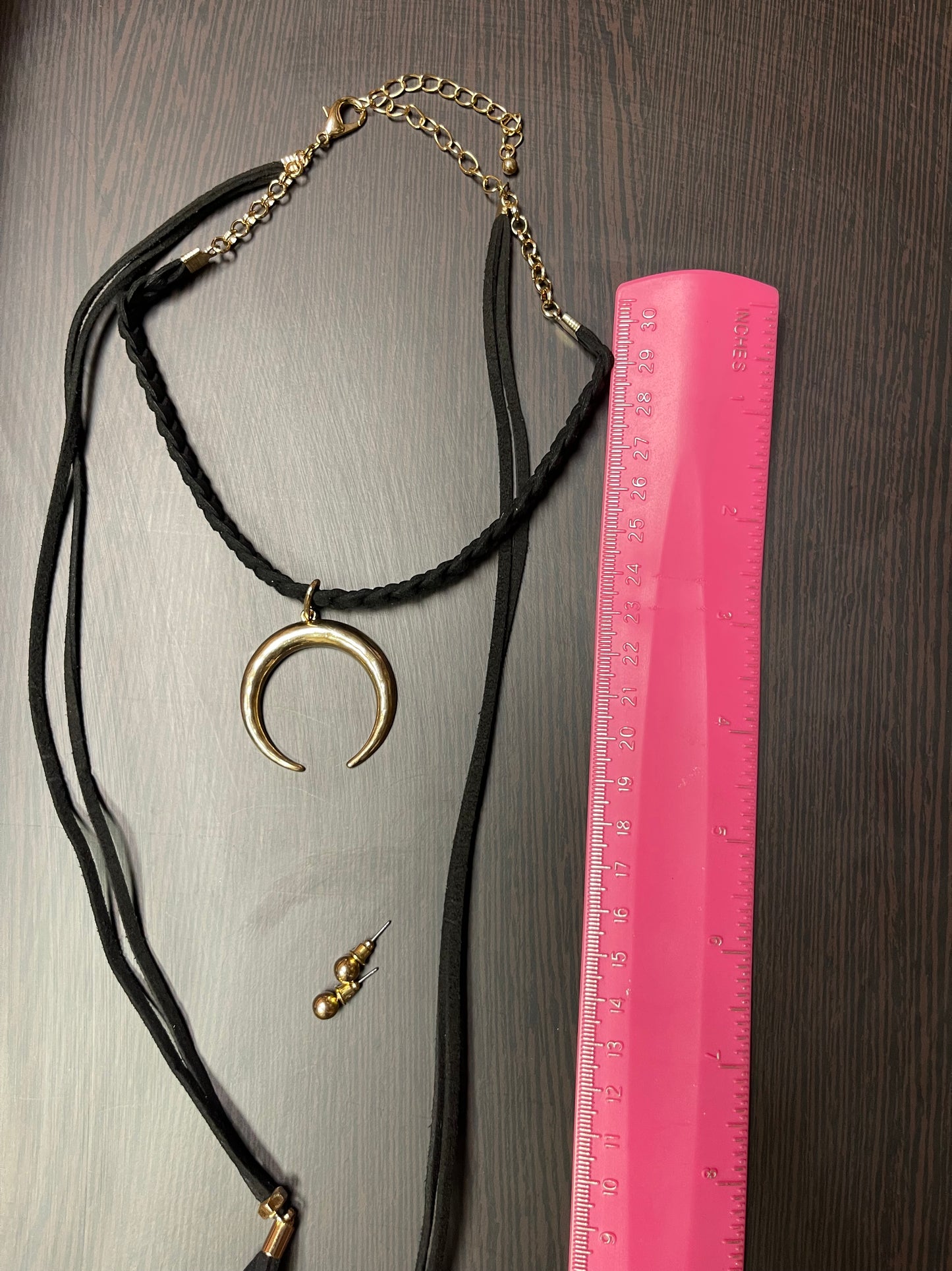 Long Suede Choker Necklace Set