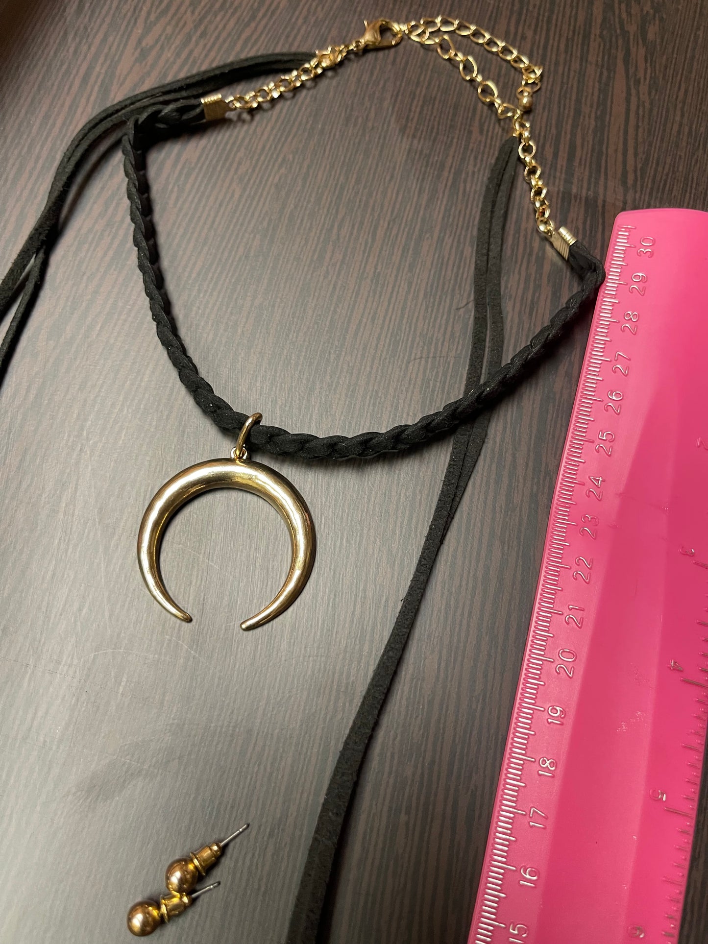 Long Suede Choker Necklace Set