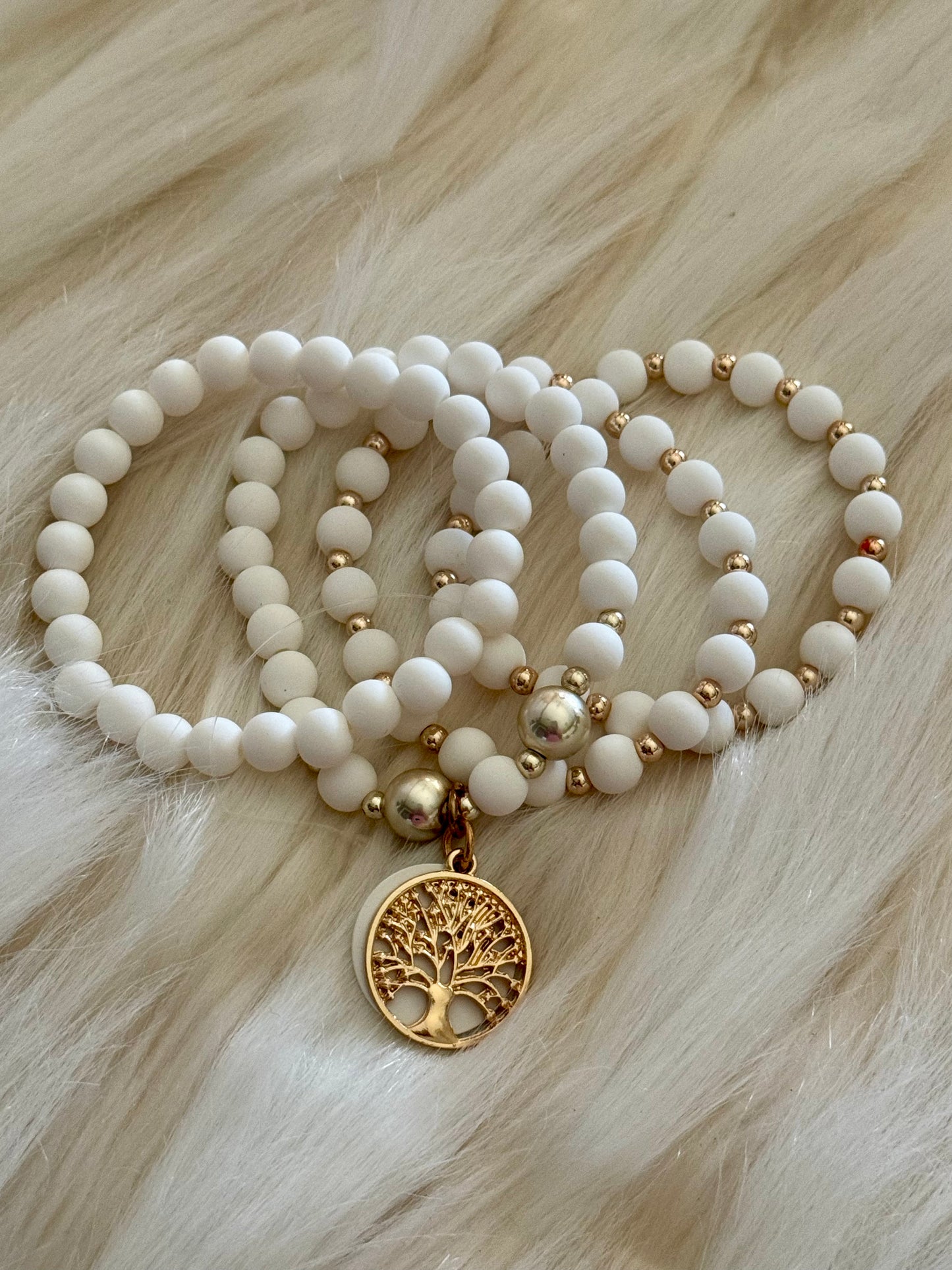“Life Is What You Make of It” Bracelet (White)