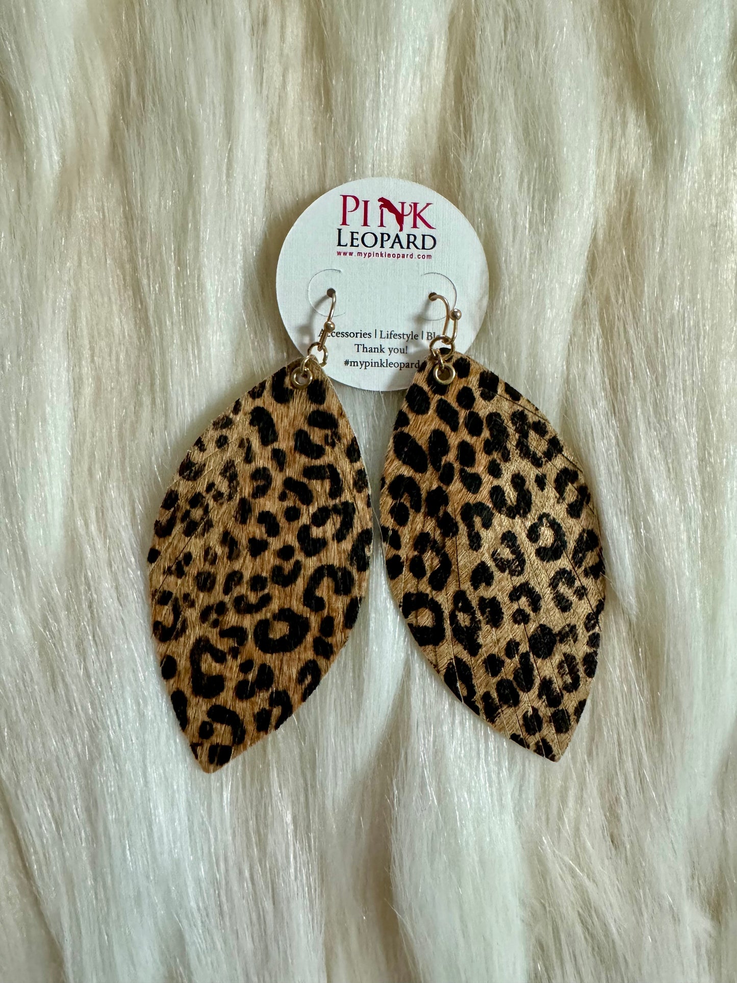 Brown Leopard Leather Earrings