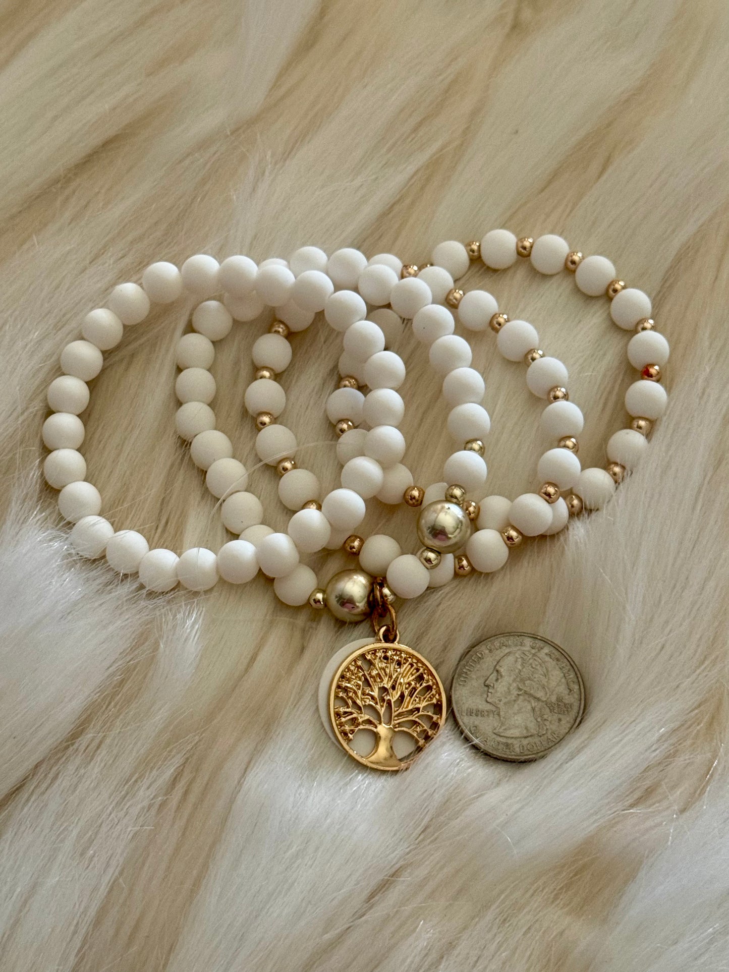 “Life Is What You Make of It” Bracelet (White)