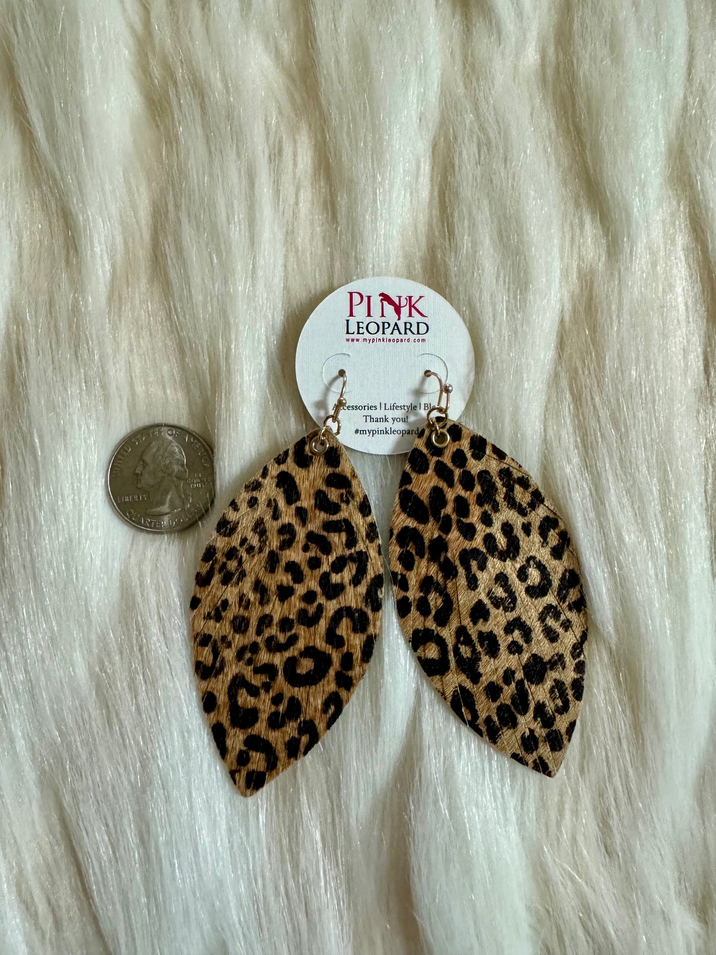 Brown Leopard Leather Earrings