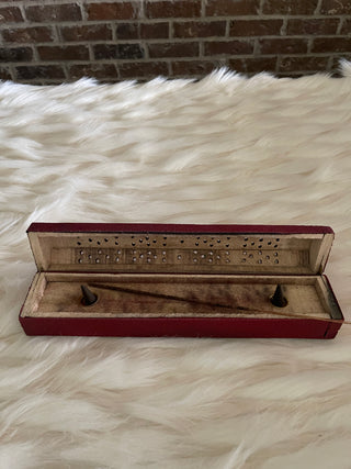 Wood Incense Box (Glitter Red)