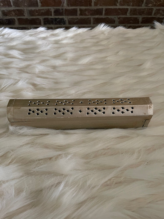 Wood Incense Box (Light Gold)