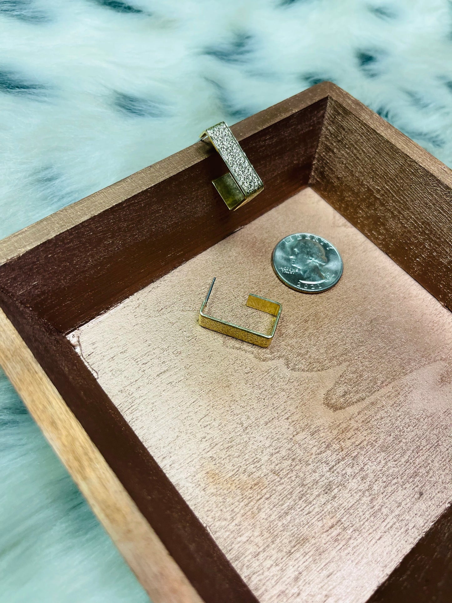 “Brass Flat Square” Earrings