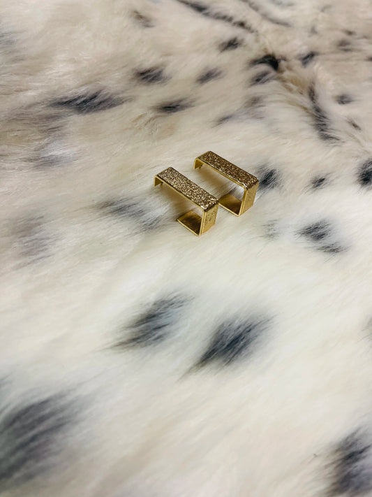 “Brass Flat Square” Earrings