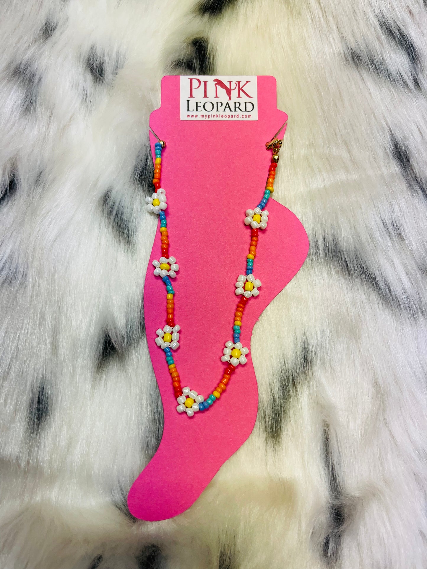 Flowers and Beads Anklet