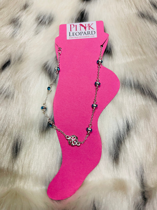 Sand Dollar & Blue Stones Anklet
